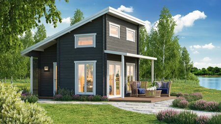 Saunahuis Kokkola - 559 x 428 cm - Wanddikte 70 mm