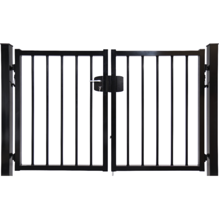 Dubbele spijlenpoort rond vlak 250 cm