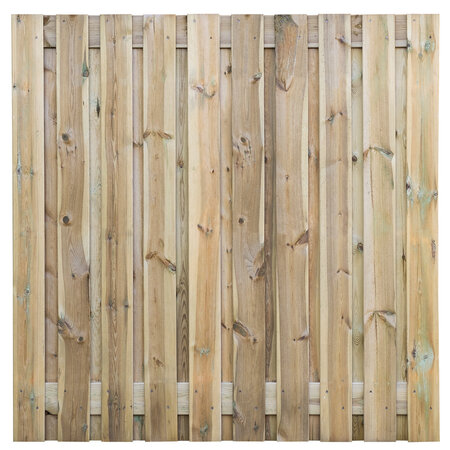Tuinscherm Grenen groen geïmpregneerd 21-planks (19 + 2) Haaksbergen 180 x 180 cm