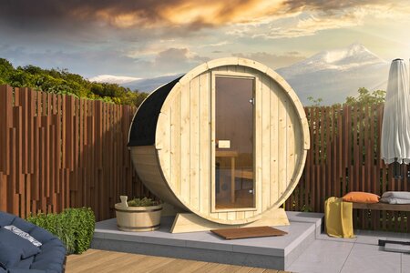 Barrelsauna vurenhout Ø205x160 cm - Saunabarrel 38mm
