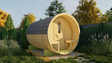 Barrelsauna vurenhout Ø205 x 300 cm - Saunabarrel 38mm