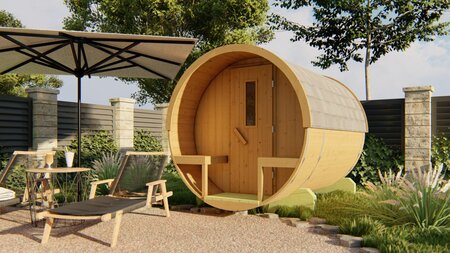 Barrelsauna thermowood Ø205 x 250 cm - Saunabarrel 42mm