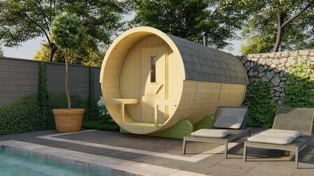 Barrelsauna vurenhout Ø205 x 350 cm - Saunabarrel 38mm