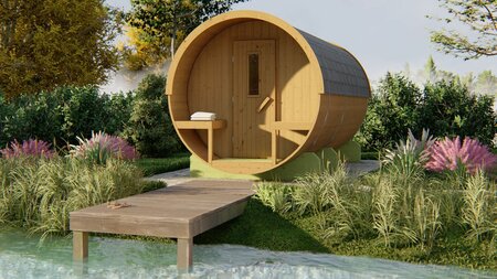 Barrelsauna thermowood Ø205 x 400 cm - Saunabarrel 42mm