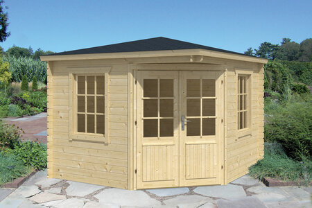 Blokhut Asmund 300 x 300 cm 5 hoekig - Tuinhuis 