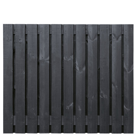Tuinscherm Vuren zwart gespoten 23-planks (21 + 2) Dresden 150 x 180 cm