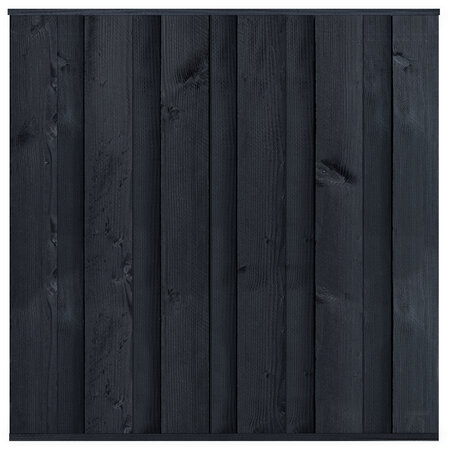 Tuinscherm Vuren zwart gespoten 11-planks (dicht scherm) Rosenheim 180 x 180 cm