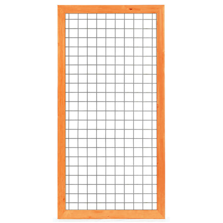 Gaaselement vuurverzinkt 90 x 180 cm met Red Class Wood kader 4,5 x 7,0  cm
