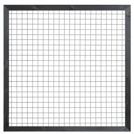 Gaaselement vuurverzinkt 180 x 180 cm met Zwart gespoten kader 4,5 x 7,0 cm