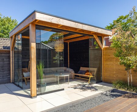 Overkapping Ommen Douglas 400x300cm - Zwarte wanden