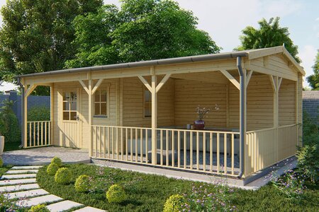 Blokhut Ragna onbehandeld 720 x 420 x 262 cm - Tuinhuis