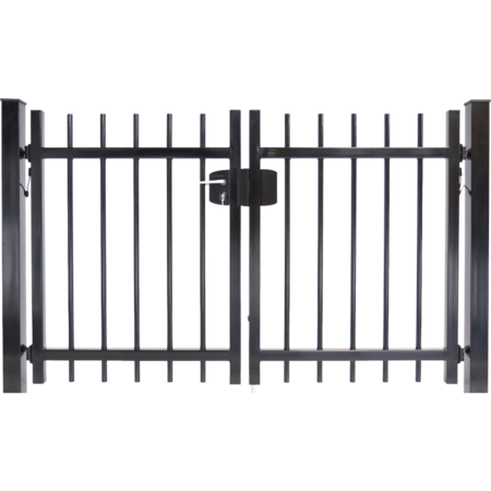 Dubbele spijlenpoort rond doorgestoken 200 cm