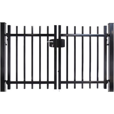 Dubbele spijlenpoort vierkant doorgestoken 250 cm