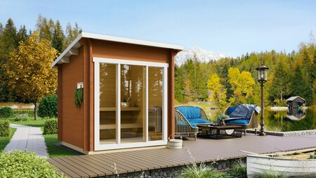 Saunahuis Tampere XXS - 208 x 208 cm - Wanddikte 40 mm 