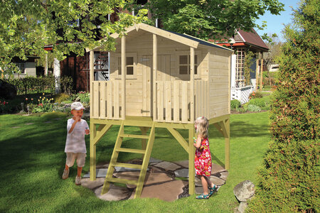 Speelhuisje Peter Pan voor buiten - inclusief 6,5m² dakleer