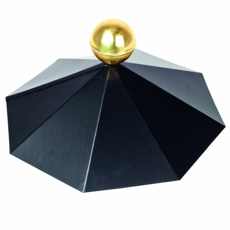 Afdekkap achtkantig zwart zonder messing bol