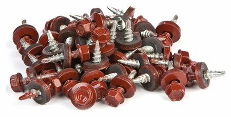 Zelfborende schroeven rood met EPDM afdichting 20mm, doos a 40 stuks