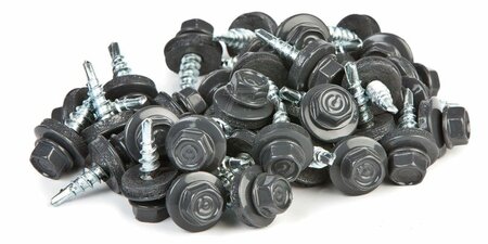 Zelfborende schroeven antraciet met EPDM afdichting 20mm, doos a 40 stuks