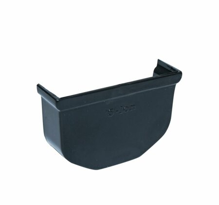 Dakgoot eindstuk, kunststof zwart 65 mm
