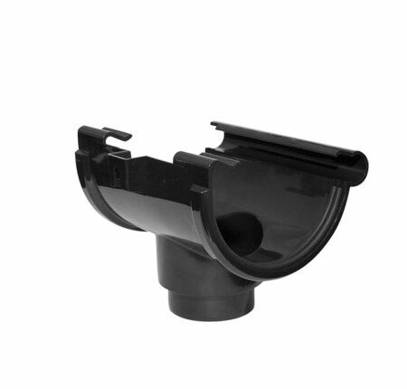 Dakgoot uitloopstuk, kunststof zwart 100 mm