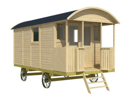 Pipowagen 480 x 240 cm met veranda - Zigeunerwagen Paddy