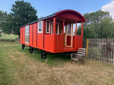 Pipowagen 840 x 240 met veranda - Zigeunerwagen Jimmy 