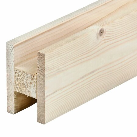 H/U Profiel, onbehandeld Vuren, 28/34 mm, 220 cm