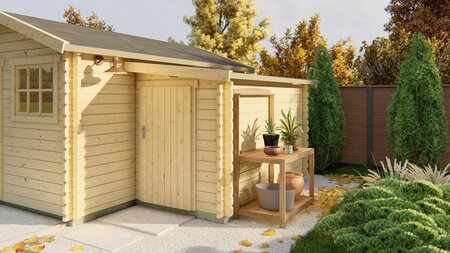 Blokhut Tuinhuis Aanbouw | 28 mm 