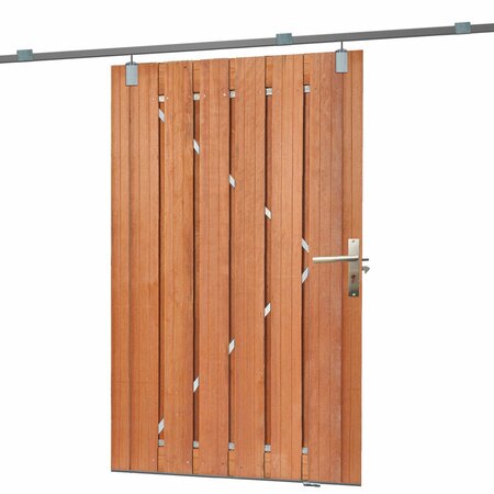 Tuinpoort schuifsysteem Hardhout 130 x 195 cm