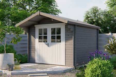 Blokhut Albacete 300 x 300 x 236 cm + Luifel 70 cm - Luxe Tuinhuis