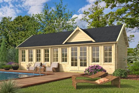 Blokhut Big Lauren 930 x 400 x 351 cm Wanddikte 70 mm - Tuinhuis