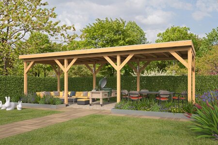 Overkapping  Zoutelande Red Class Wood 900 x 330 cm