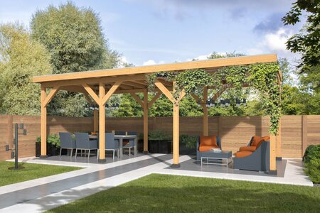 Overkapping Zoutelande Red Class Wood 750 x 330 cm