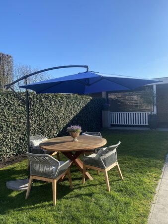 Zweefparasol IBIZA 300 x 300 cm blauw