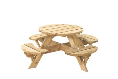 Kinderpicknicktafel Jimmy rond 63 cm groen geïmpregneerd vurenhout