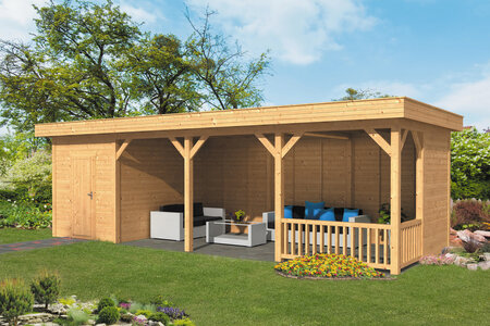 Overkapping Oslo L type 10 Douglas 895 x 371 cm - Basispakket incl. EPDM