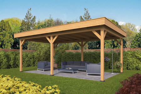 Overkapping Oslo XL type 1 Douglas 670 x 430 cm - Basispakket incl. EPDM