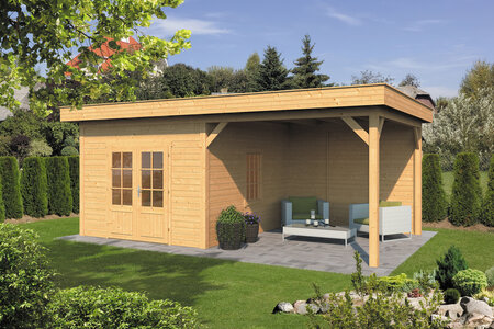 Overkapping Oslo XL type 4 Douglas 670 x 430 cm - Blanke wanden incl. EPDM