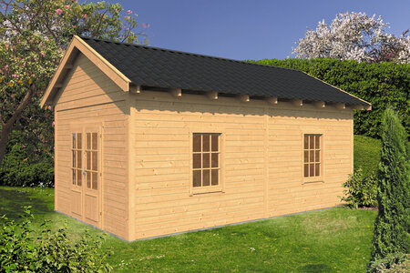 Overkapping Hamar XL type 4 Douglas 675 x 445 cm - Blanke wanden