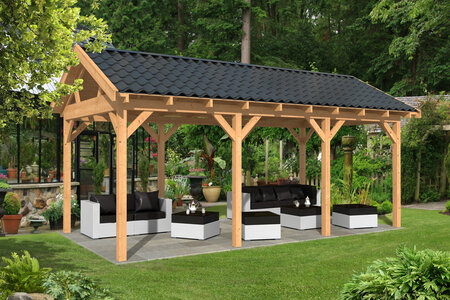 Overkapping Hamar L type 5 Douglas 690 x 395 cm - Blanke uitvoering
