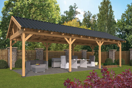 Overkapping Hamar XL type 5 Douglas 990 x 445 cm - Blanke uitvoering