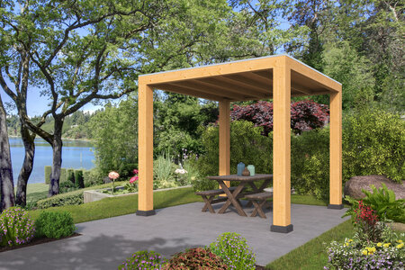Overkapping Renesse Red Class Wood 300 x 333 cm - DHZ plat dak