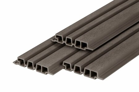 PuraTech 195 composiet barcodeprofiel 3,3 x 19,5 x 390 cm dark grey fijne houtnerf