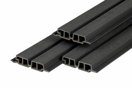 PuraTech 55 composiet dubbel profiel 3,3 x 17 x 390 cm ebony black fijne houtnerf