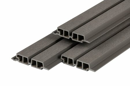 PuraTech 55 composiet dubbel profiel 3,3 x 17 x 390 cm dark grey fijne houtnerf