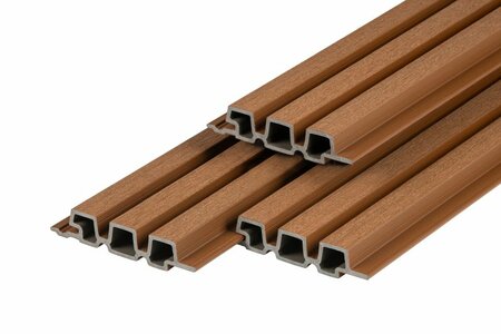 PuraTech 30 composiet triple profiel 3,3 x 17 x 290 cm teak fijne houtnerf