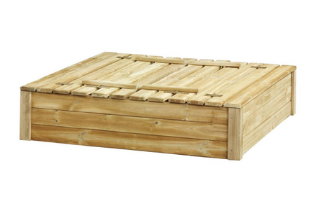 Zandbak Tom met deksel en zitbank 120 x 120 cm groen geïmpregneerd