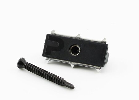 PuraFix vlonderplank clip RVS zwart voor blinde bevestiging 100 stuks