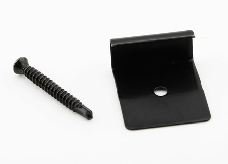 PuraFix vlonderplank beginclip RVS zwart voor blinde bevestiging 50 stuks
