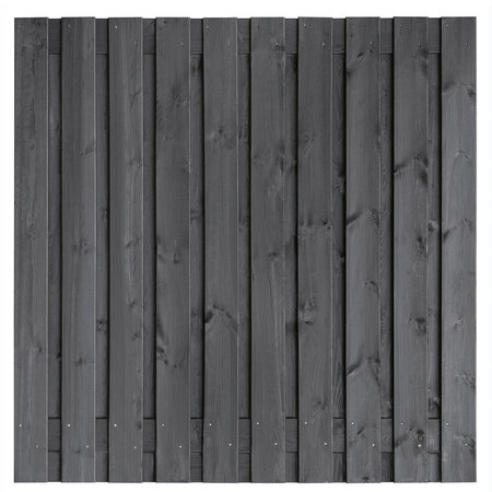 Tuinscherm Grenen zwart geïmpregneerd 21-planks (19 + 2) Hengelo 180 x 180 cm